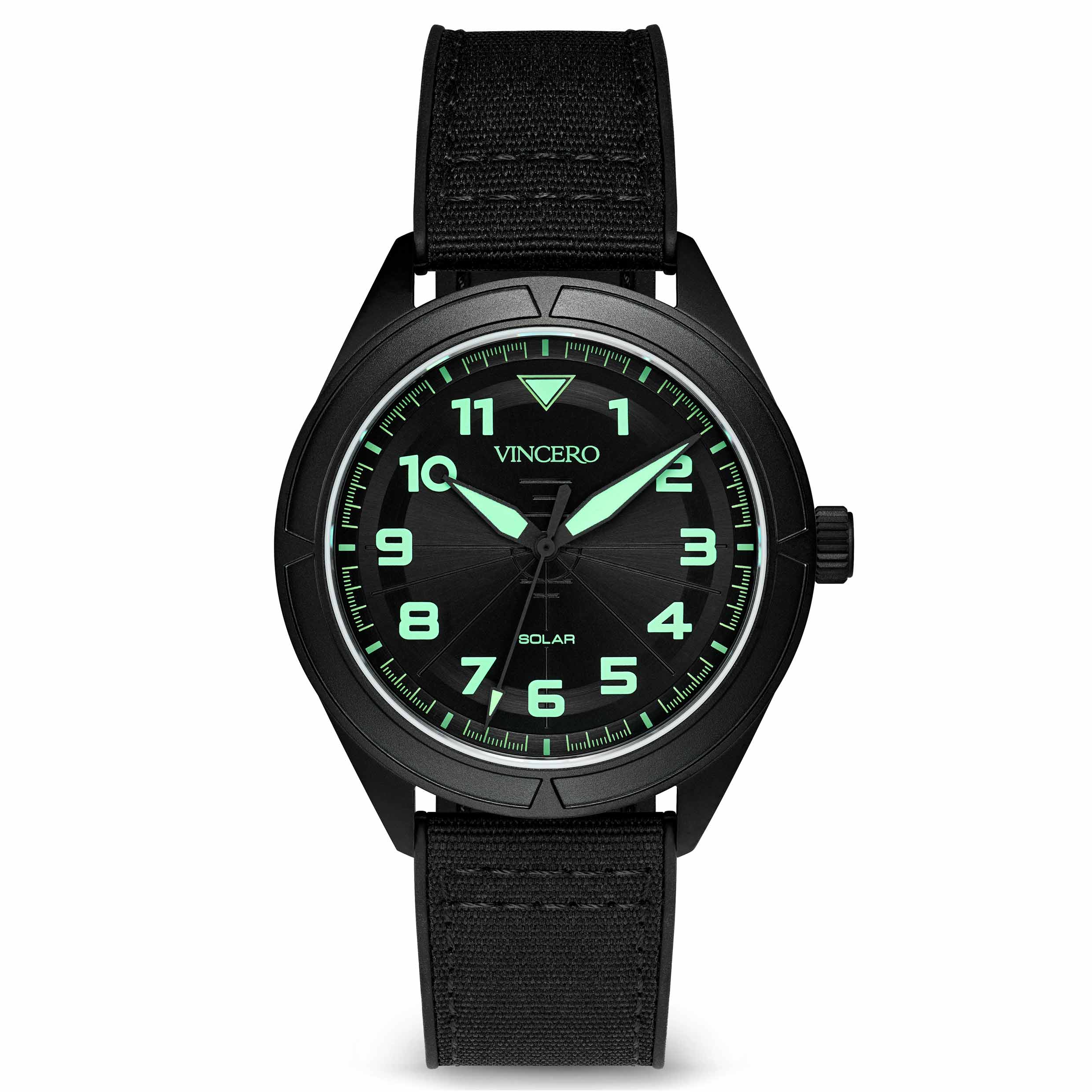 The Stratos Titanium Dark Matter watch featuring a 43mm dark case and durable strap.