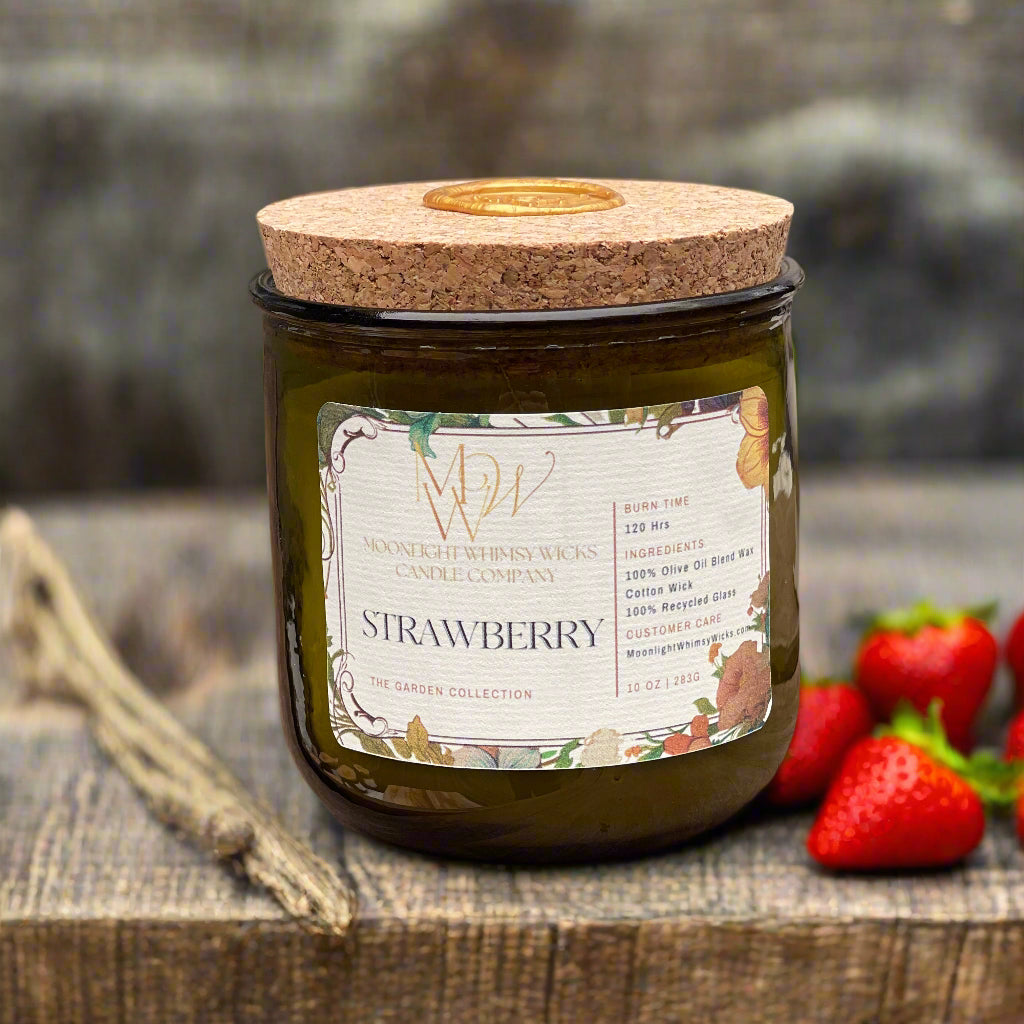 Strawberry Candle | Luxury Olive Oil Wax Candle