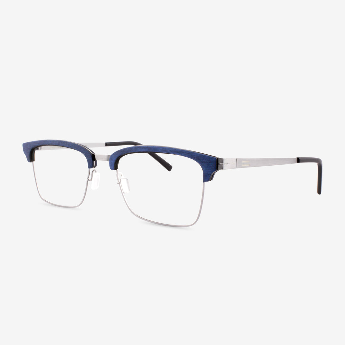 Stuart Classic Rectangular Eyeglasses - Brown, Silver, Black