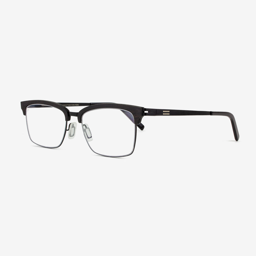 Stuart Classic Rectangular Eyeglasses - Brown, Silver, Black