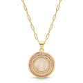 Bordered Pink Mother Mary Necklace