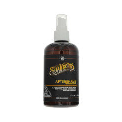 Bottle of Suavecito Whiskey Bar Aftershave 8oz for soothing post-shave skin care.