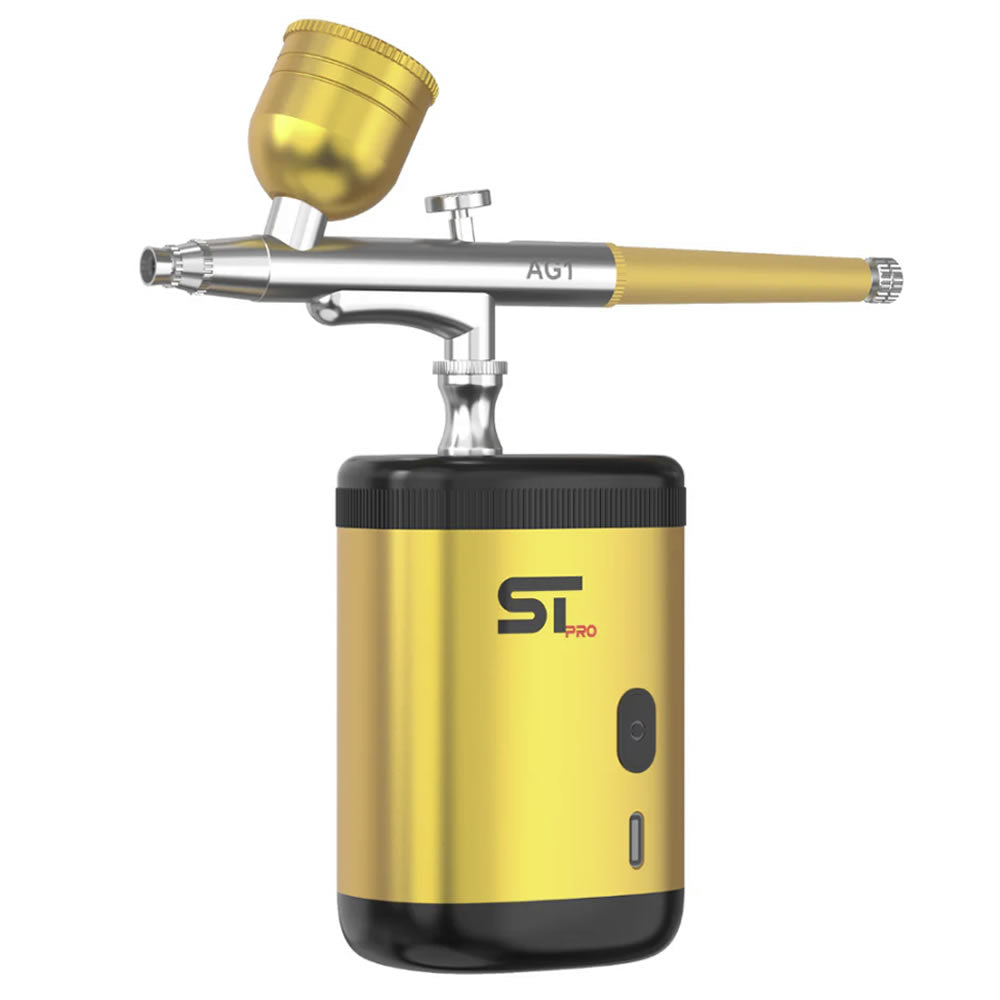 Supreme Trimmer Pro Airbrush Kit in professional gold finish for barber styling