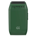 Green Supreme Crunch Foil Shaver with digital display for professional barber grooming