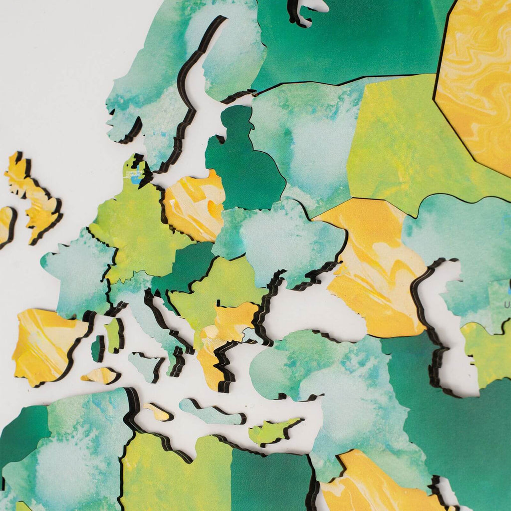 3D Wooden World Map Wall Decor for Travelers