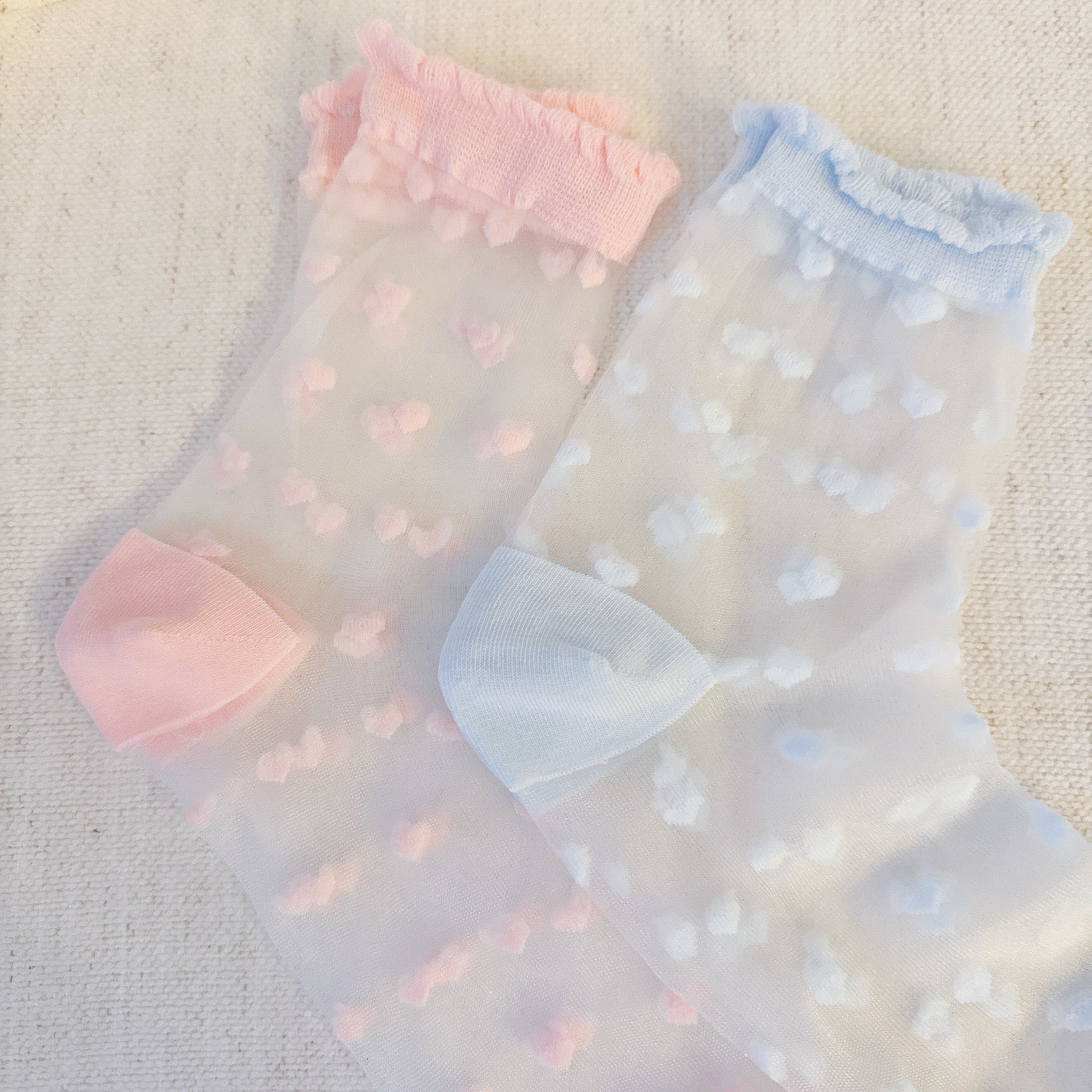 Sweet Hearts Sheer Socks Set Of 2