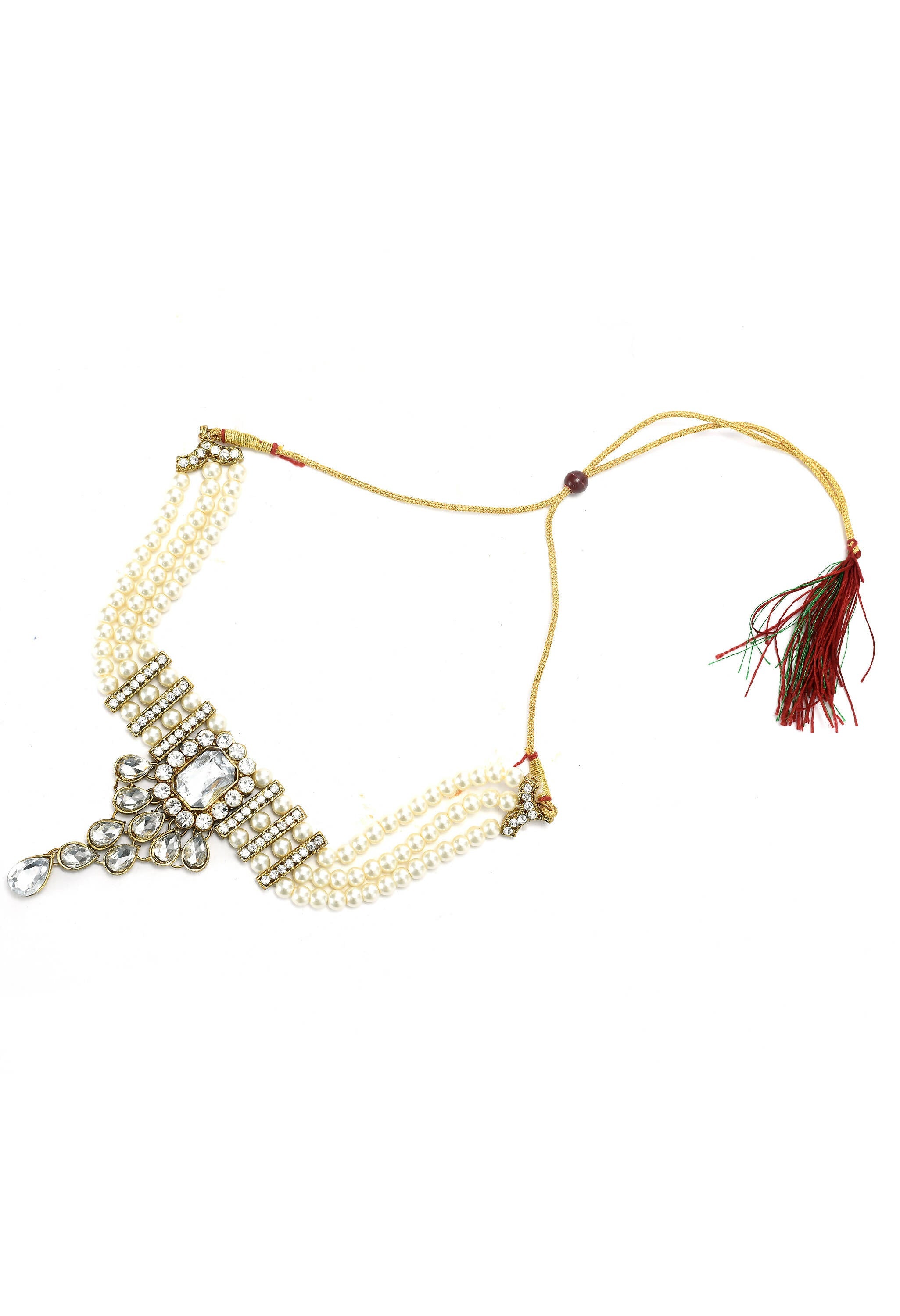 Gold-Polished Brass Kundan Stone Choker Necklace for Women