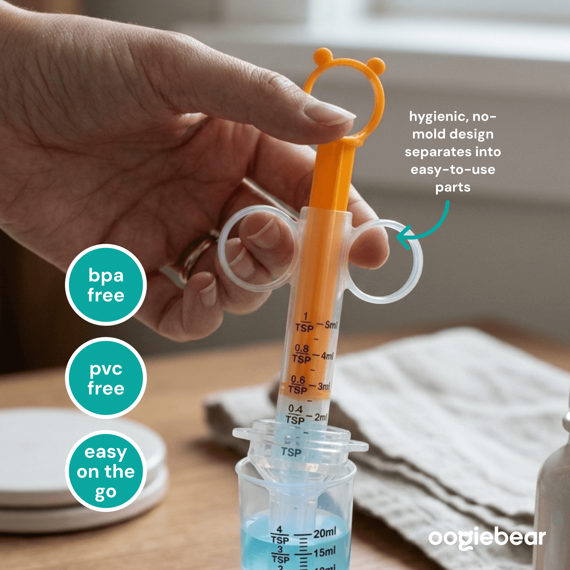 Baby Medicine Syringe and Anti Spit-Up Feeder Set - Orange/Clear
