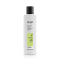 Clinical white and lime green bottle of Nioxin System 2 Shampoo for thinning hair