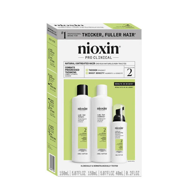 Nioxin System 2 Kit, 3-step professional system for natural thinning hair