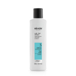 Nioxin System 3 Scalp + Hair Shampoo bottle in white and blue packaging (300ml).
