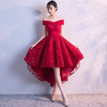 Off-Shoulder Bridesmaid Dress in Wine Red (2020 Style)