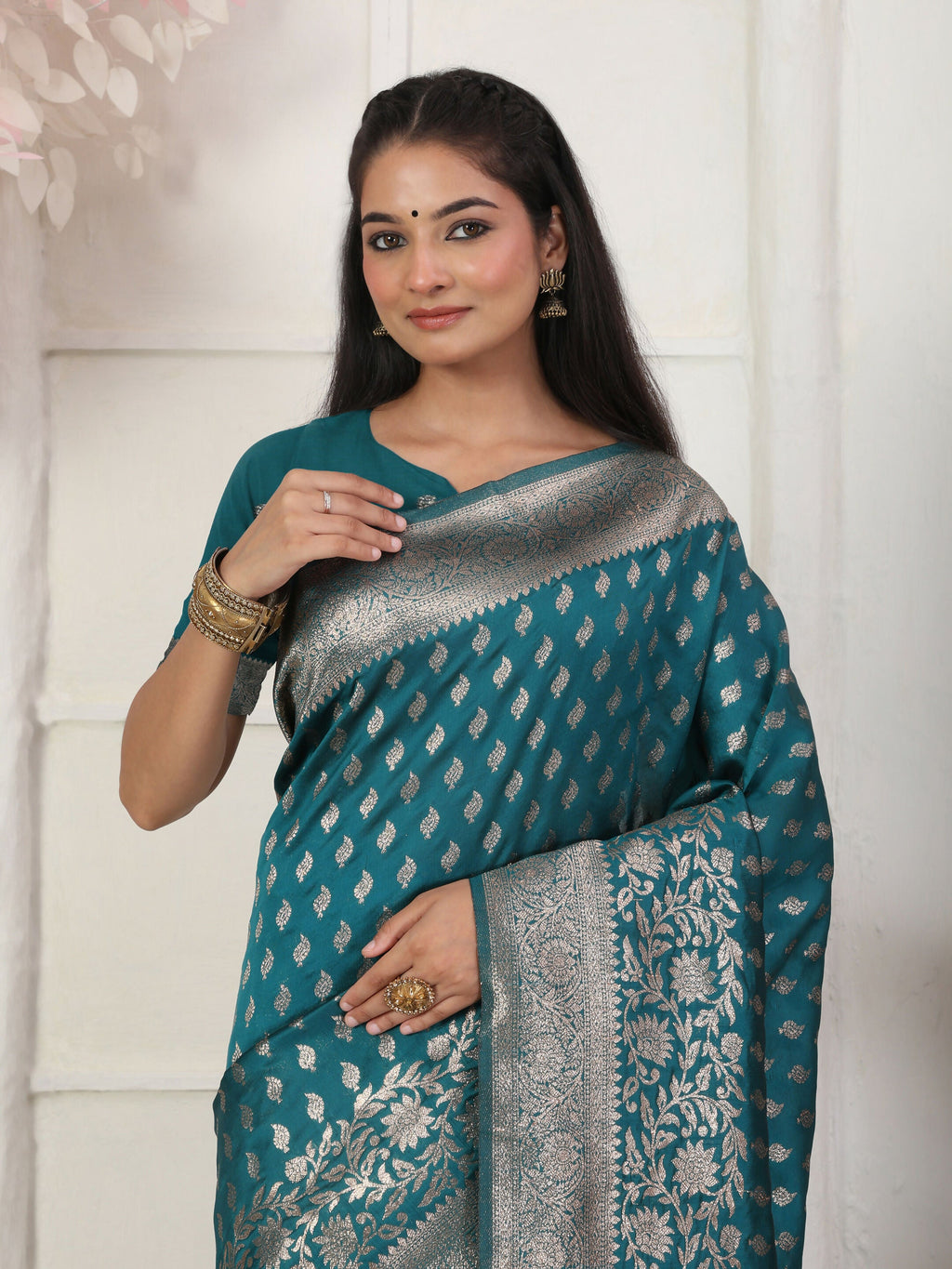 Shree Shyam Fashion Lichi Silk Rama Saree
