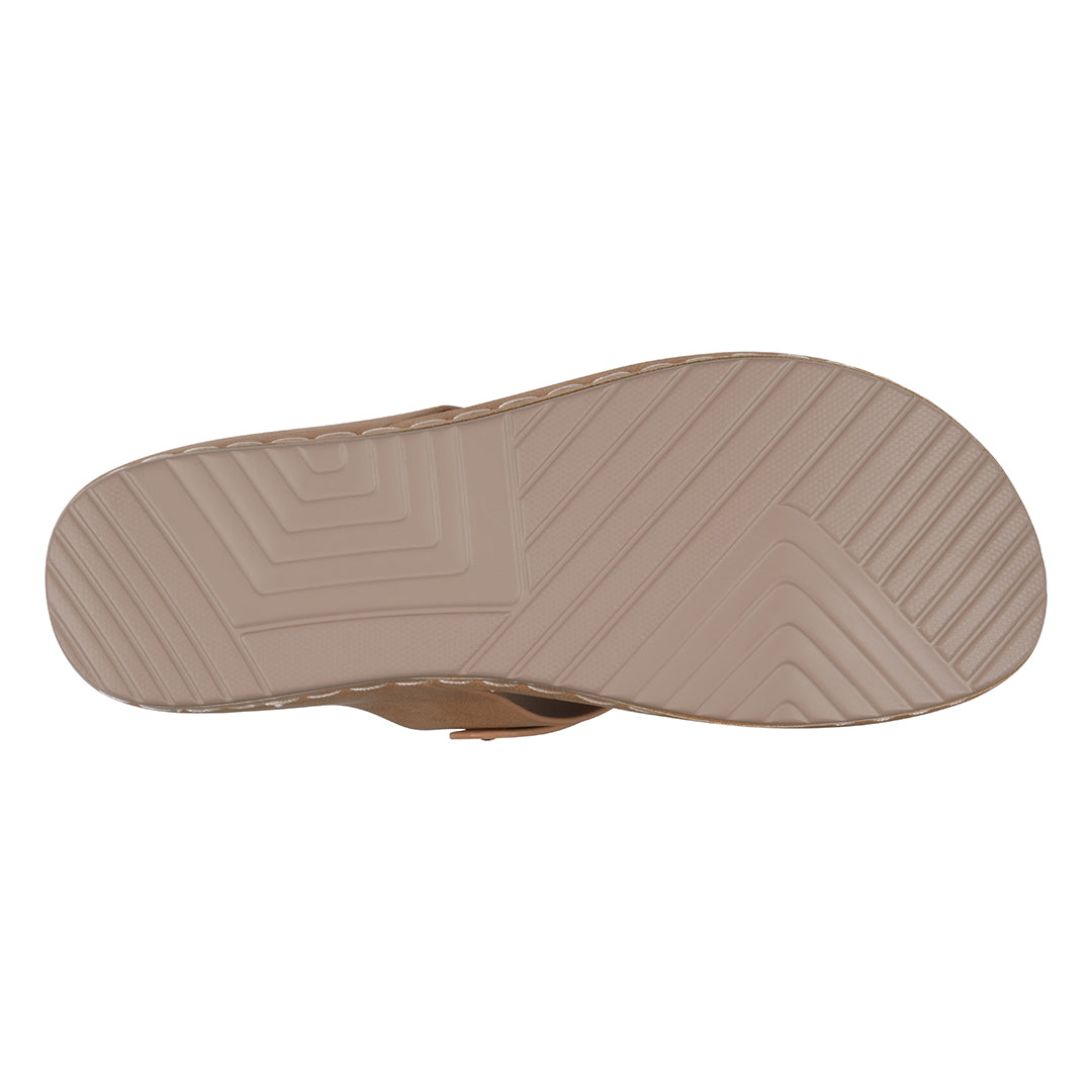Women's Tani Laser-Cut Thong Wedge Sandals in Tan - Image 5