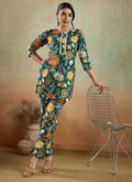 Green Printed Cotton Rayon Co-Ord Set