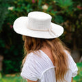LORETTA Linen Jute Hat in Off White