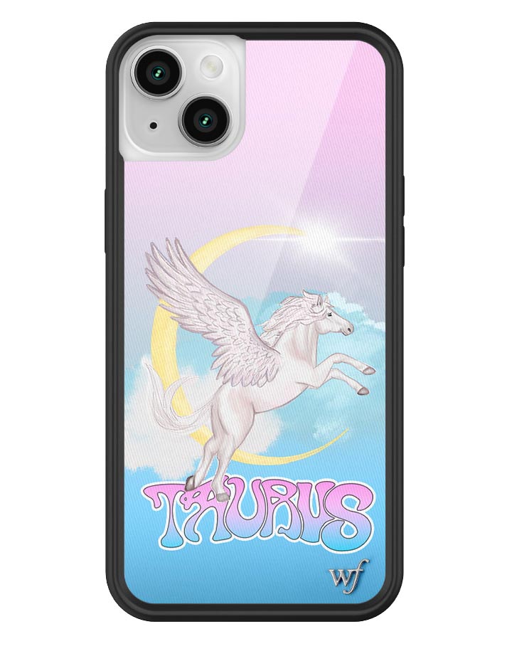 Taurus Celestial Pegasus iPhone Case in Baby Blue and Pink - Image 3