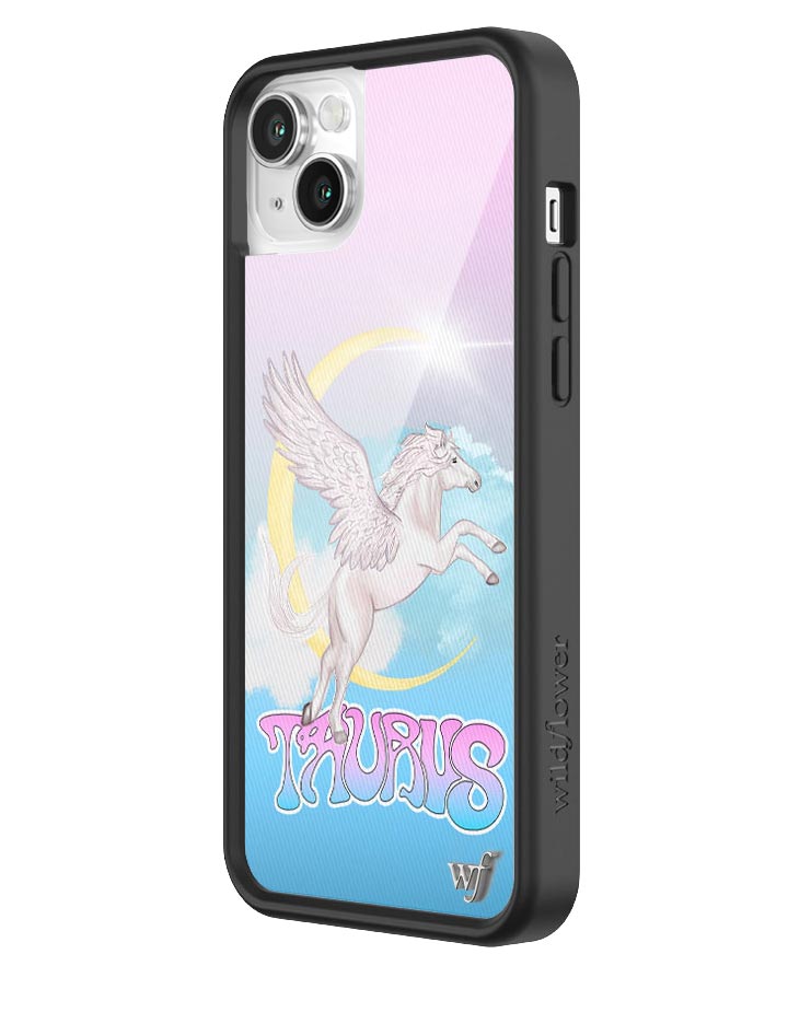 Taurus Celestial Pegasus iPhone Case in Baby Blue and Pink - Image 4