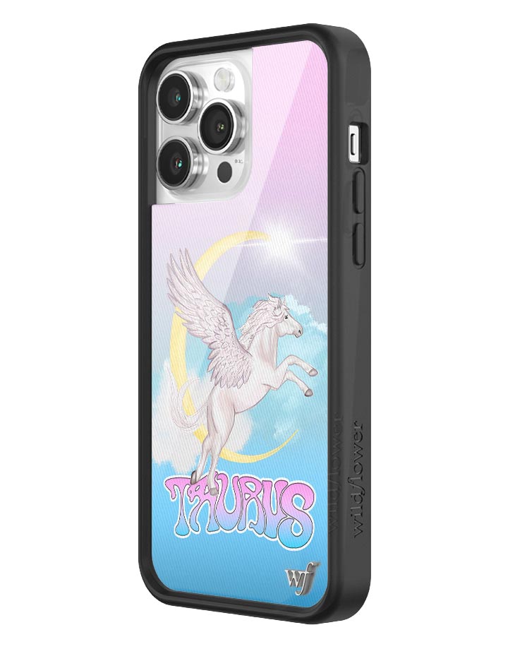 Taurus Celestial Pegasus iPhone Case in Baby Blue and Pink - Image 2