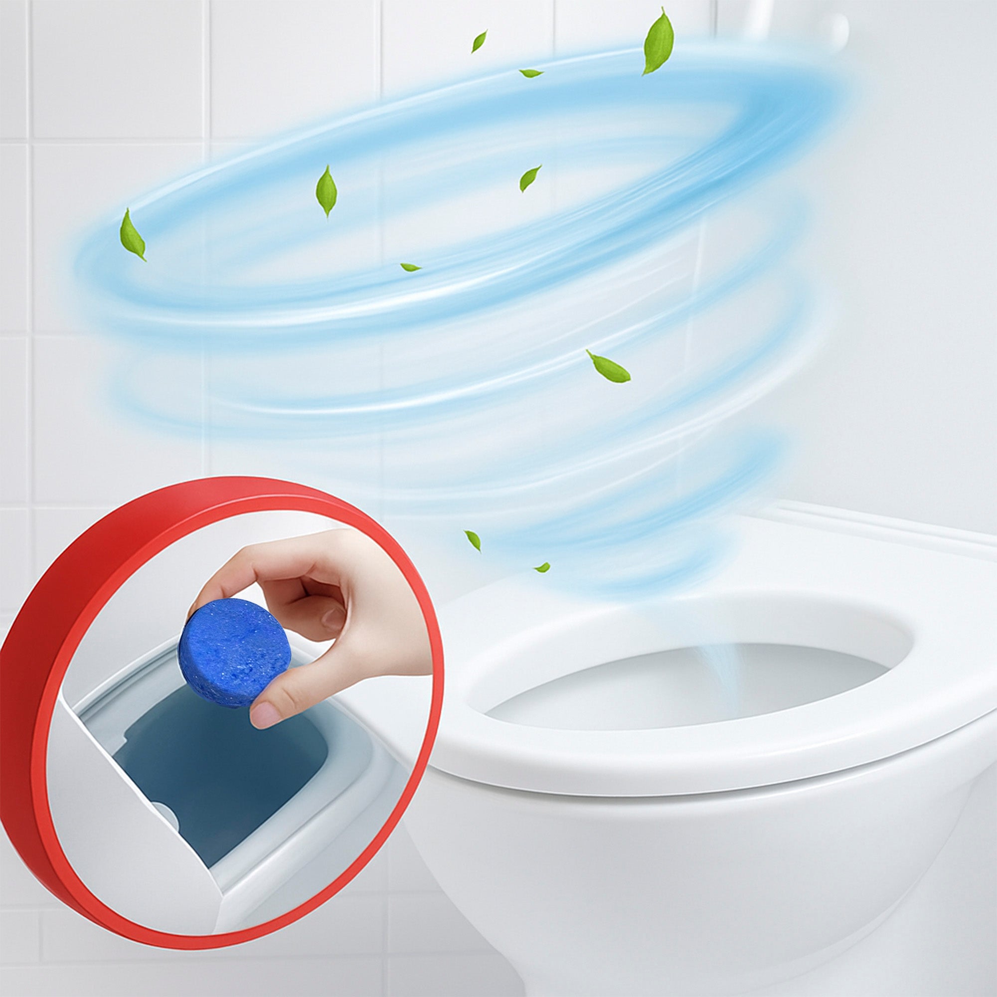 Pursonic Automatic Toilet Bowl Cleaner Tablets | Stain & Odor Removal, Long-Lasting Freshness, Blue Water Indicator