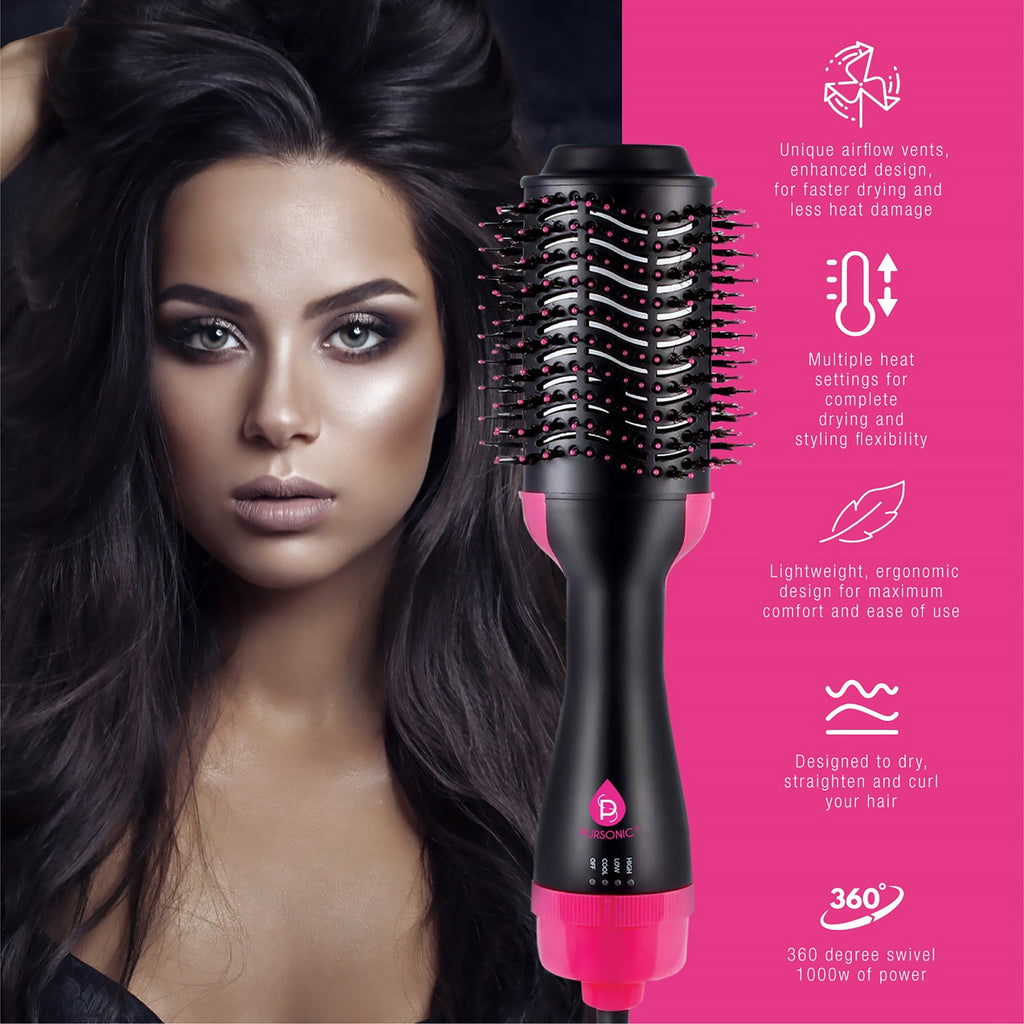 The Pursonic Dimmable LED LED Vanity Mirror & One Step Volumizing Hair Dryer