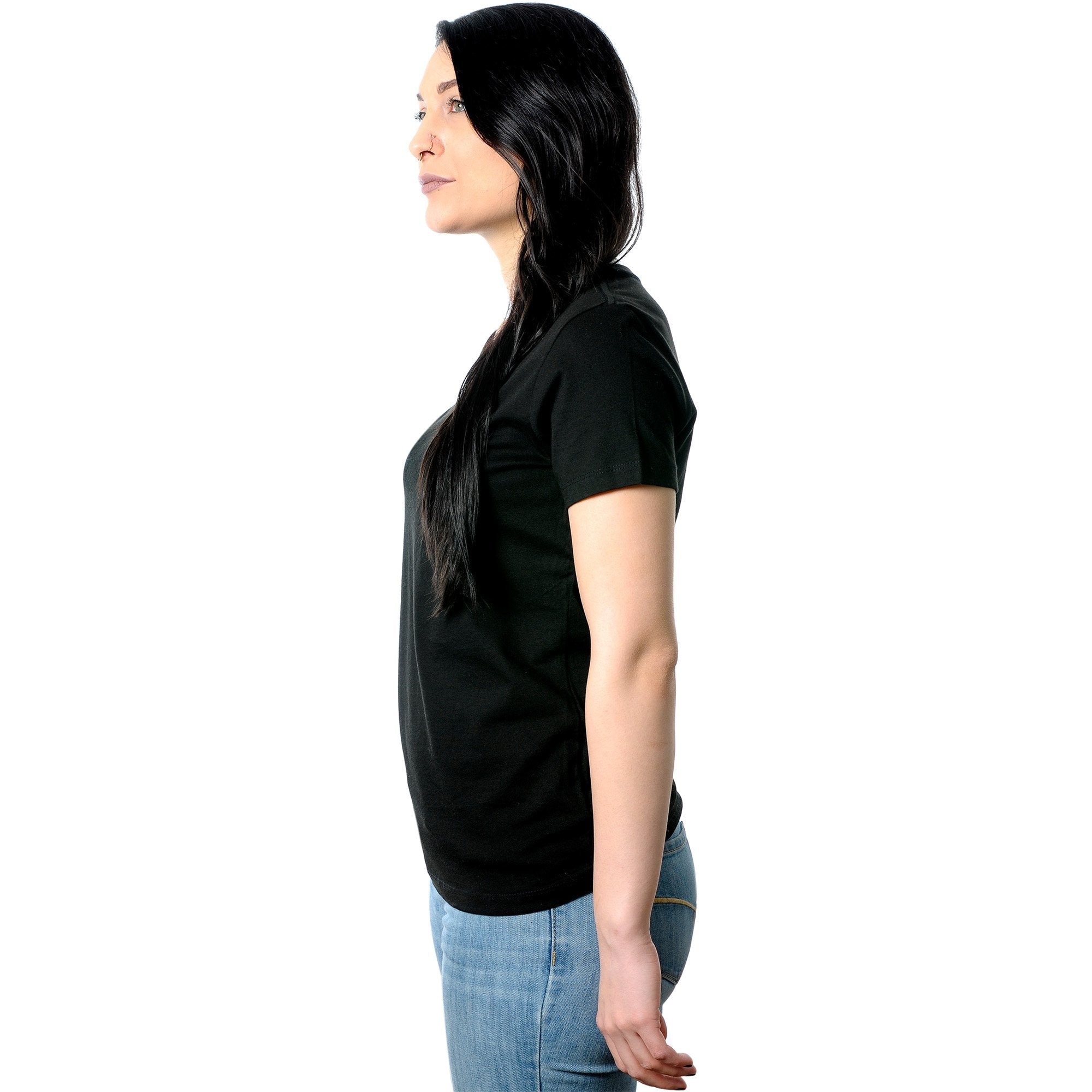 I Have Piercings You Can't See Black Tapered V-Neck Tee Shirt