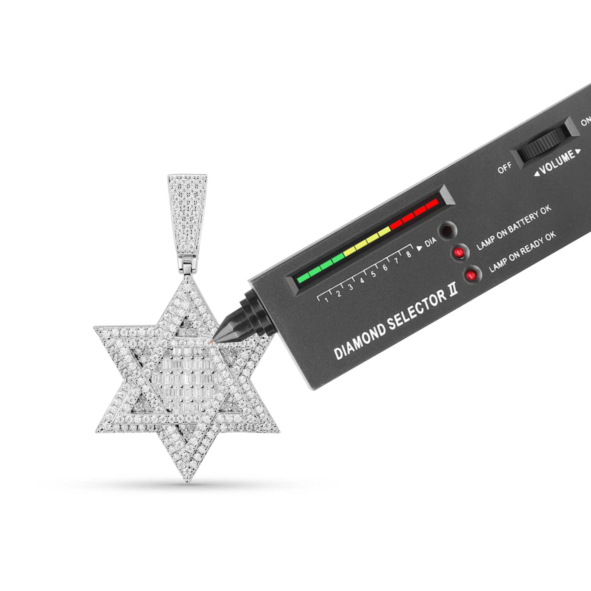 Moissanite Star Of David Pendant Solid 925 Sterling Silver