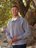 Men's Gabe Triblend Fleece 1/4 Zip Polo in grey, athletic-casual style