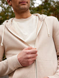 Men's Core Triblend Fleece Zip Hoodie in a soft, lightweight fabric with a full front zipper and drawstring hood.