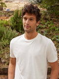 Front view of a solid 100% organic cotton classic crew neck t-shirt