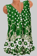 Women's Floral Pattern V-Neck Sleeveless Tank Top Summer Vest - Image 19