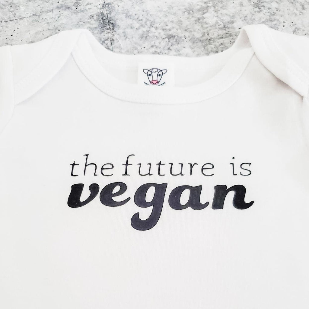 THE FUTURE IS VEGAN Short Sleeve Baby Bodysuit OR Toddler Tee