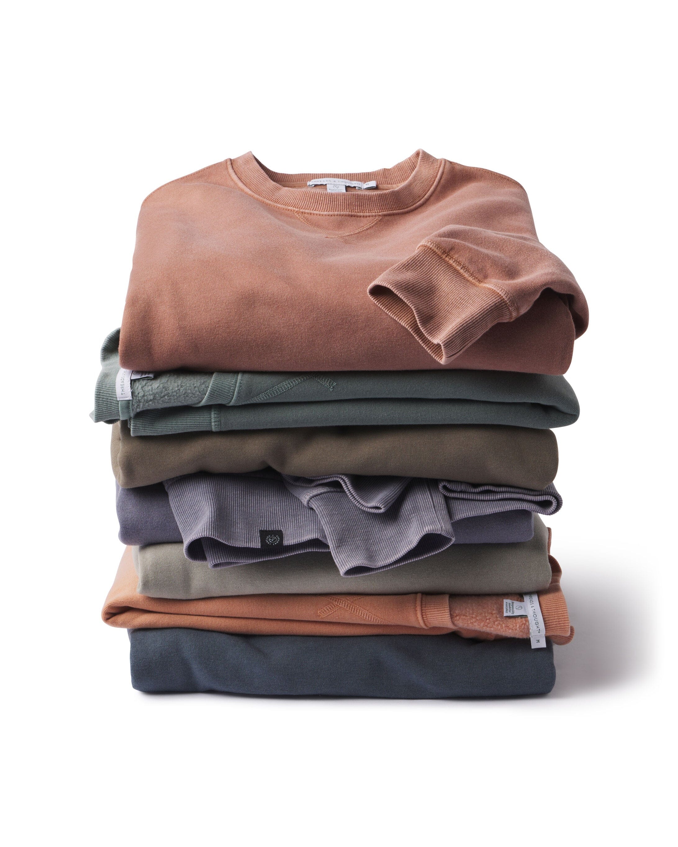 Mineral Wash Fleece Crew Neck Pullover Sweater