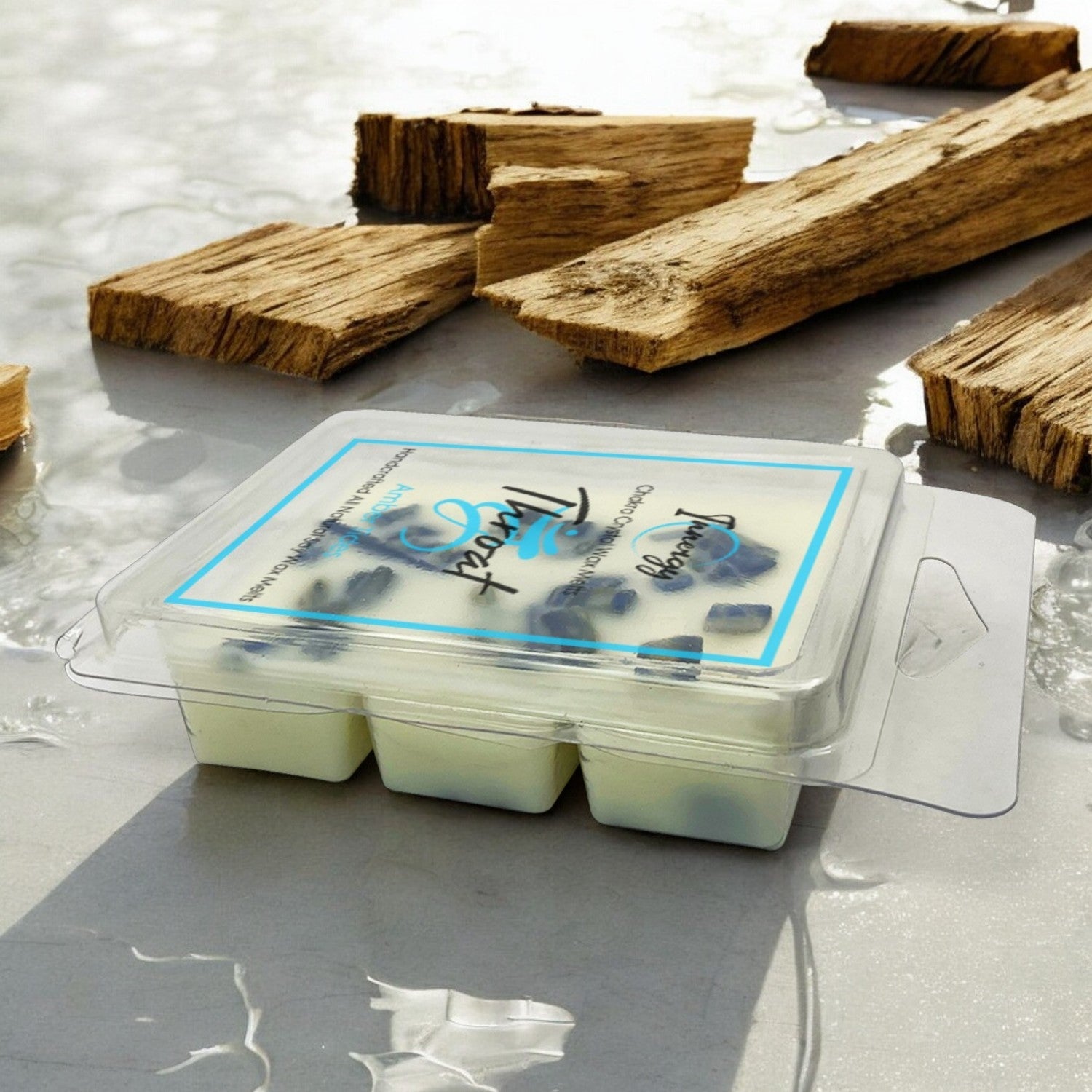 Throat Chakra Crystal-Enhanced Premium Coconut-Soy Wax Melts