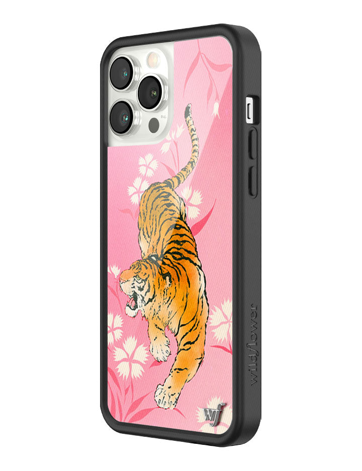 Tiger Blossom iPhone Case with Pink Floral Print and Rugged Bumper - Image 28