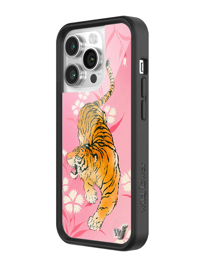 Tiger Blossom iPhone Case with Pink Floral Print and Rugged Bumper - Image 24
