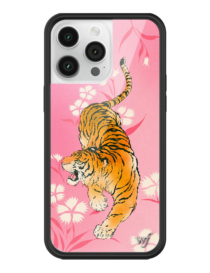 Tiger Blossom iPhone Case with Pink Floral Print and Rugged Bumper - Image 21