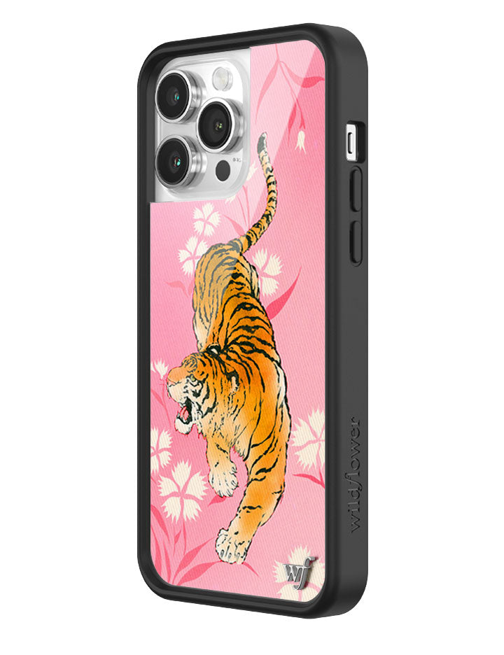 Tiger Blossom iPhone Case with Pink Floral Print and Rugged Bumper - Image 22