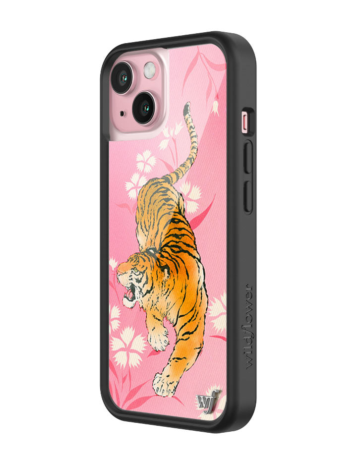 Tiger Blossom iPhone Case with Pink Floral Print and Rugged Bumper - Image 20