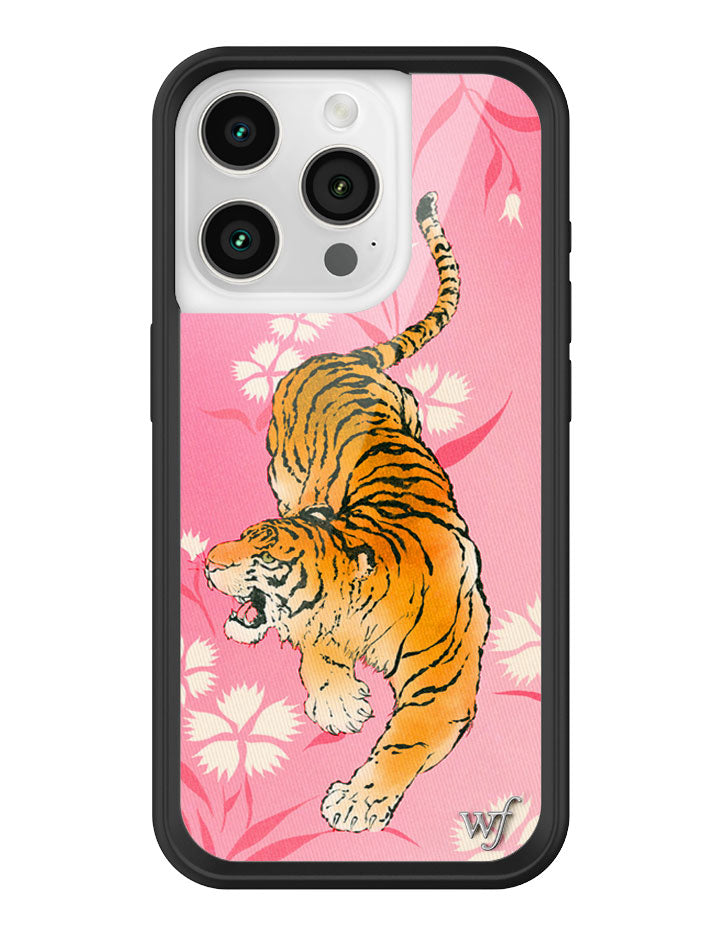 Tiger Blossom iPhone Case with Pink Floral Print and Rugged Bumper - Image 17