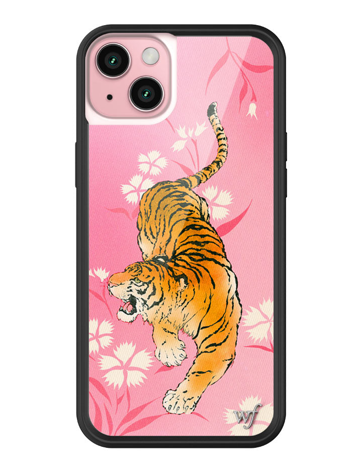 Tiger Blossom iPhone Case with Pink Floral Print and Rugged Bumper - Image 15
