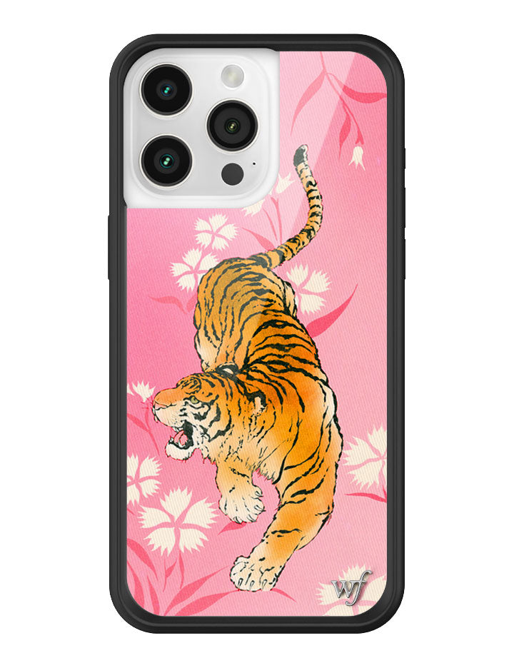 Tiger Blossom iPhone Case with Pink Floral Print and Rugged Bumper - Image 13
