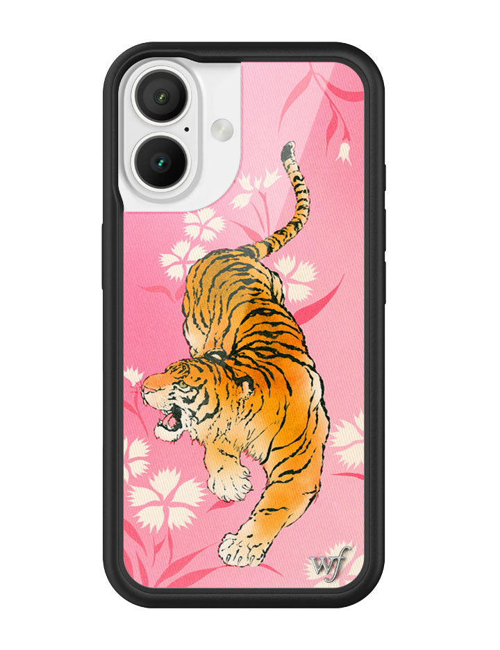 Tiger Blossom iPhone Case with Pink Floral Print and Rugged Bumper - Image 9