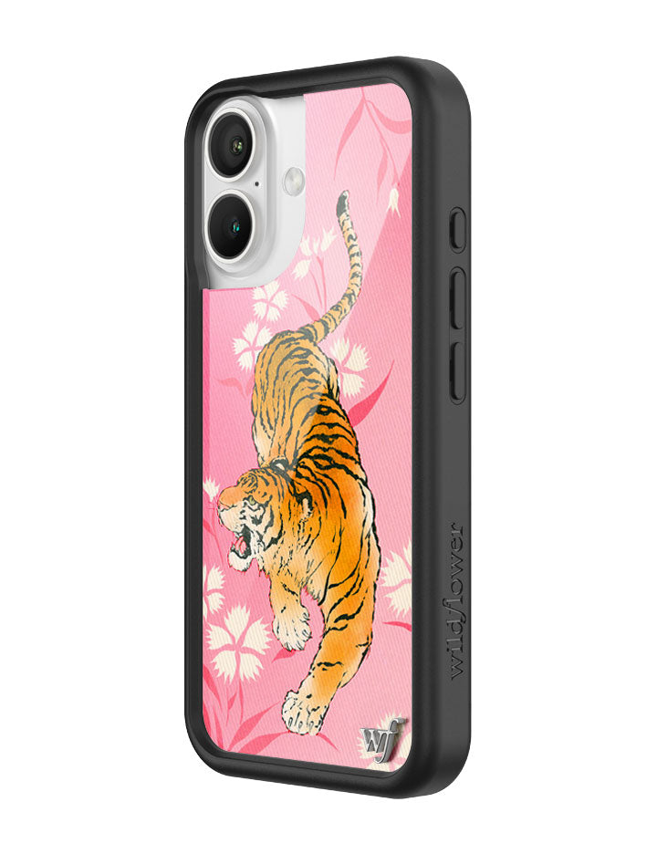 Tiger Blossom iPhone Case with Pink Floral Print and Rugged Bumper - Image 10