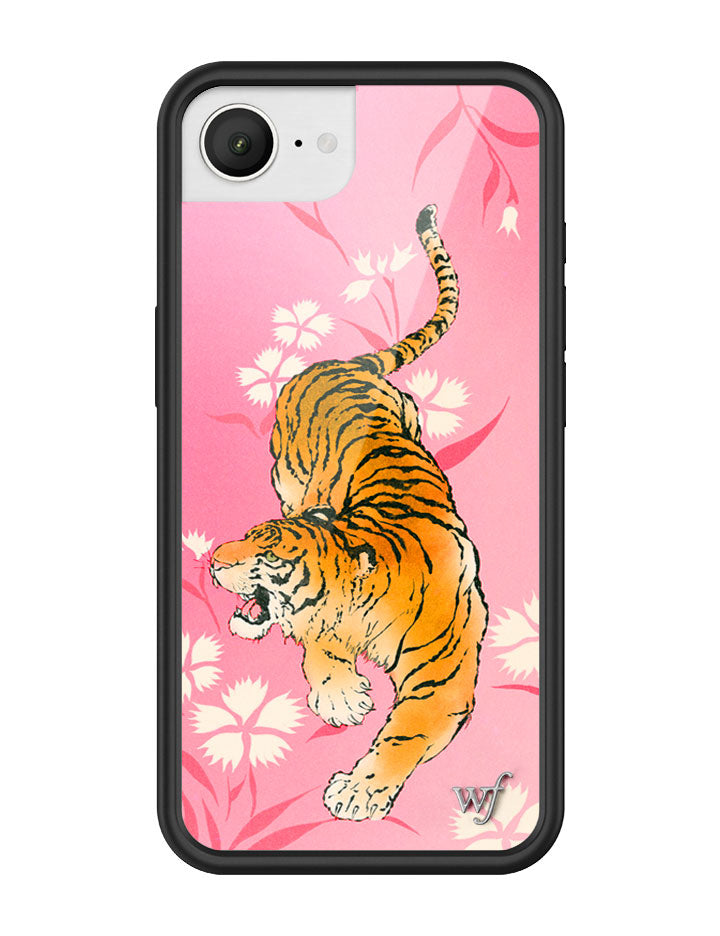 Tiger Blossom iPhone Case with Pink Floral Print and Rugged Bumper - Image 11
