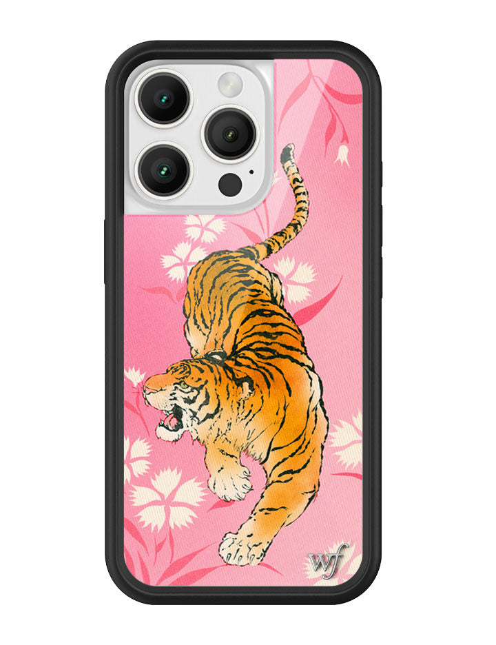 Tiger Blossom iPhone Case with Pink Floral Print and Rugged Bumper - Image 7