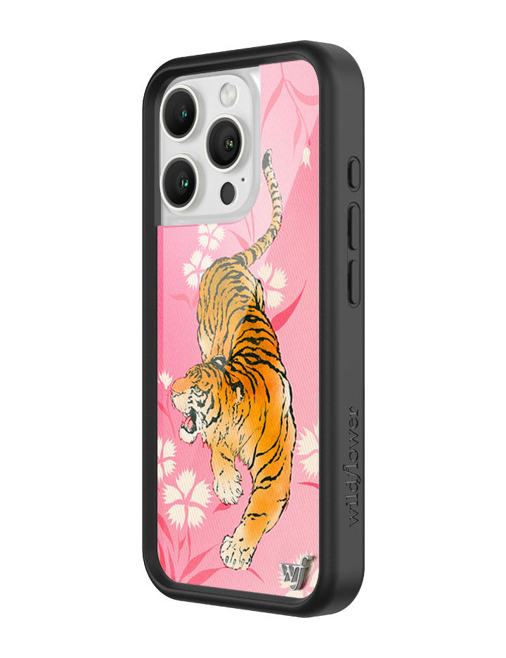 Tiger Blossom iPhone Case with Pink Floral Print and Rugged Bumper - Image 8