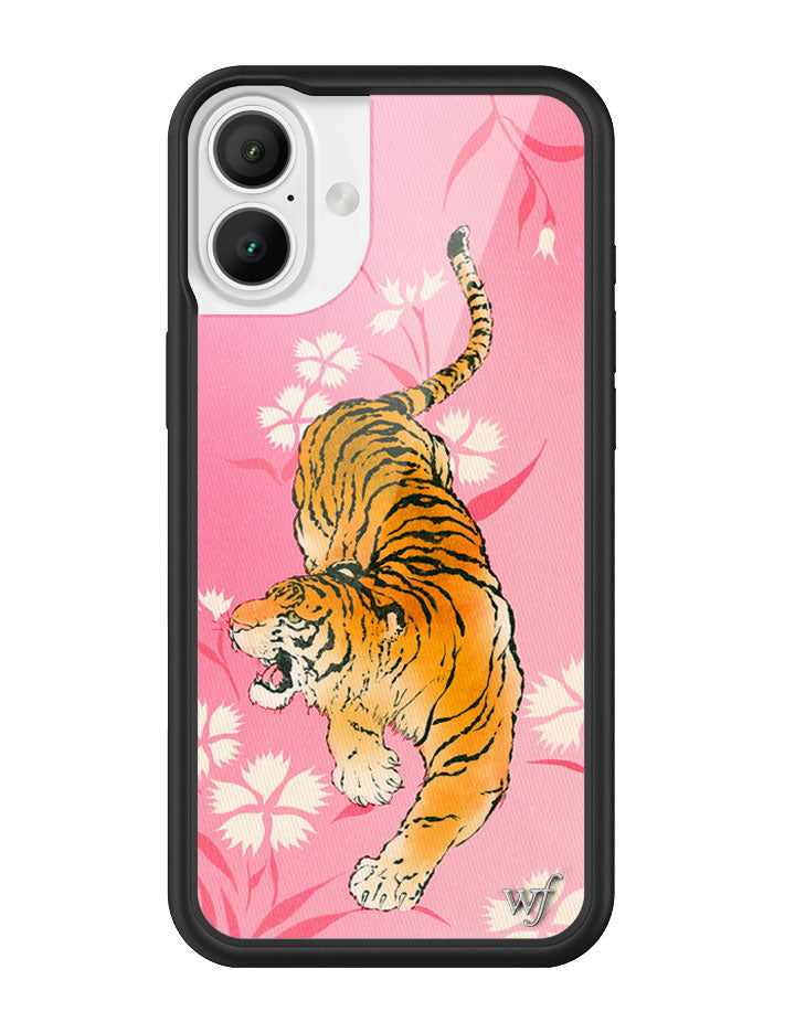 Tiger Blossom iPhone Case with Pink Floral Print and Rugged Bumper - Image 5