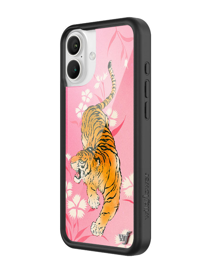 Tiger Blossom iPhone Case with Pink Floral Print and Rugged Bumper - Image 6