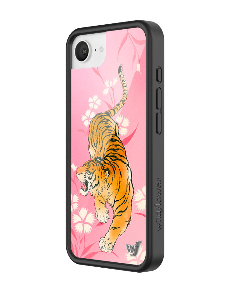 Tiger Blossom iPhone Case with Pink Floral Print and Rugged Bumper - Image 2